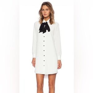 Kate Spade White Dress with Black Bow Accent